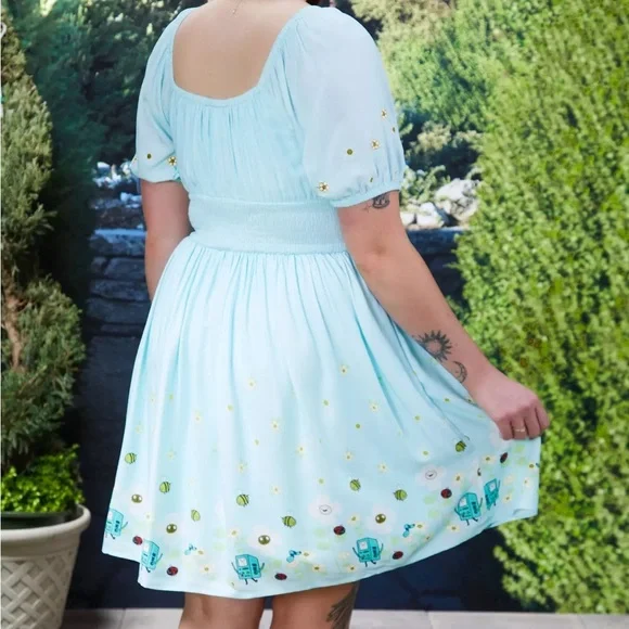 Adventure Time Characters Floral Plus Size Smock Dress‎ - BoxLunch Exclusive - Picture 3 of 5